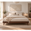 Alexander in gerookt eikenhout 180 x 200 cm, inclusief bedlatten en matrassen
