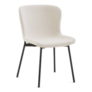 Adena eetkamerstoel - Witte bouclé