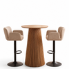 Barset met Lewis-bartafel in eikenhout en 2 Melody-barkrukken in beige
