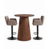 Bar set met Lewis-bartafel in gerookt eiken en 2 Melody-barkrukken in zandkleur
