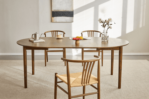 Naomi eetkamerstoel in gerookt beuken met gevlochten zitting