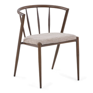 Bella eetkamerstoel - eiken gerookt met zandkleurig gestoffeerde zitting