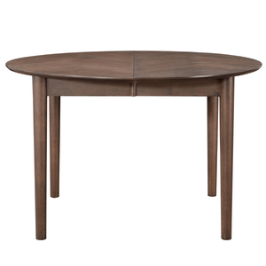 Joshua - Ronde eettafel in gerookt eikenfineer met verlengblad 120/160/200 cm - Incl. 2 verlengbladen