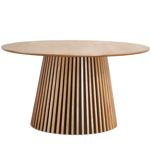 Lewis - Rond Lamellen Eettafel in Eikenfineer Ø140