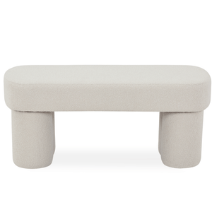 Linea bank wit bouclé 100x42x44 cm