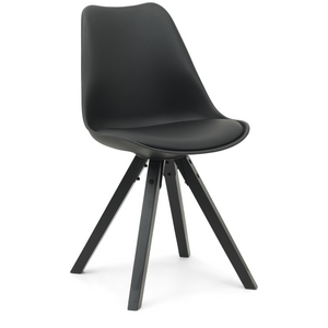 Aria eetkamerstoel zwart met zwarte houten poten