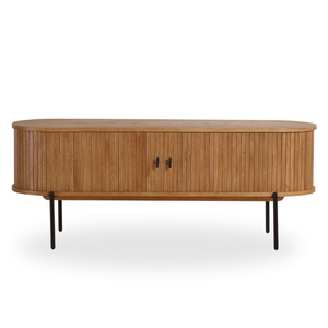 Florence jaloezie tv-meubel met lamellen in eikenhout 138x40x55 cm