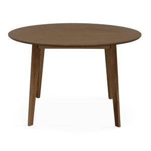 Miles - Ronde eettafel Ø120 cm in gerookt eikenfineer met visgraatmotief