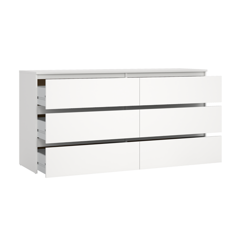 Maise commode 70x138x41 cm met 6 laden in wit