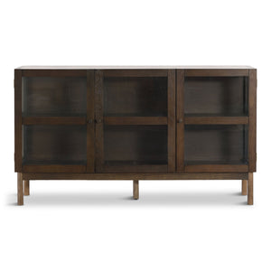 Havana eiken dressoir/kast in gerookt eiken met 3 deuren - 80x40x140 cm