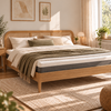 Jamie-bed in eikenhout 180 x 200 cm, inclusief bedlatten en matrassen