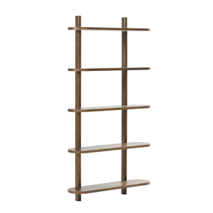 Juliet wandplank van gerookt eikenhout met 5 planken H:140 x D:22 x B:75 cm