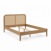 Jamie bedframe in eikenhout met rotan hoofdbord 140x200 cm