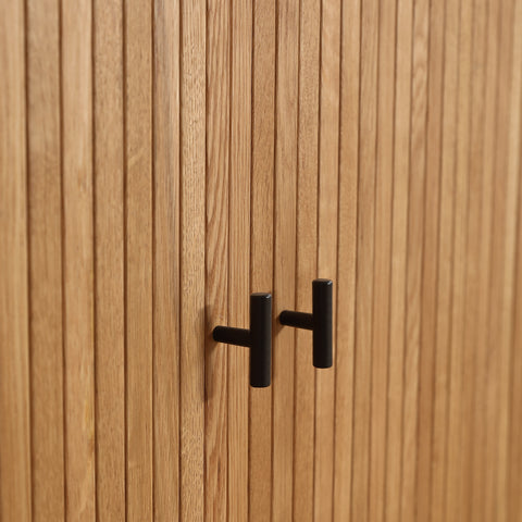 Florence jaloeziekast met lamellen in eikenhout 160x45x75 cm