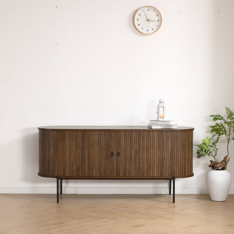 Florence jaloeziekast met lamellen in gerookt eikenhout 160x45x75 cm