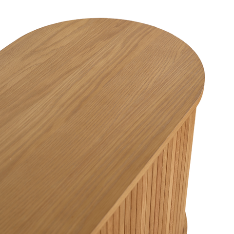 Florence jaloeziekast met lamellen in eikenhout 160x45x75 cm