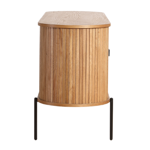 Florence jaloeziekast met lamellen in eikenhout 160x45x75 cm