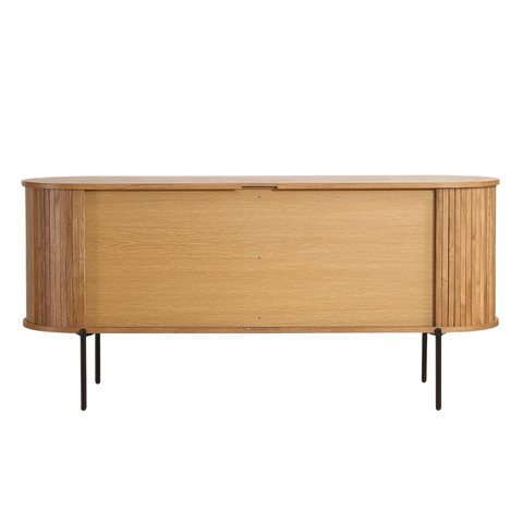 Florence jaloeziekast met lamellen in eikenhout 160x45x75 cm