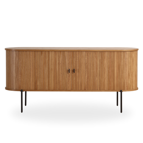 Florence jaloeziekast met lamellen in eikenhout 160x45x75 cm