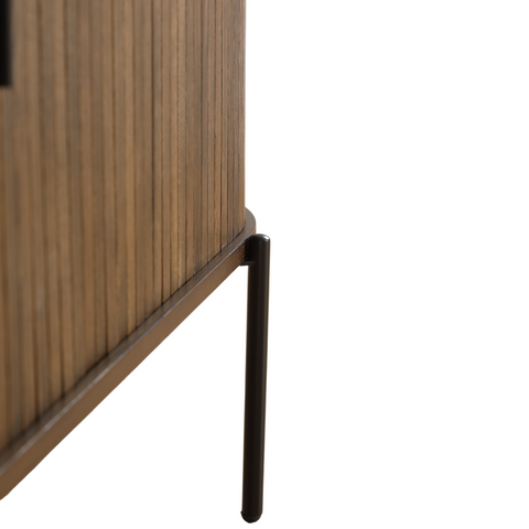 Florence jaloeziekast met lamellen in gerookt eikenhout 160x45x75 cm