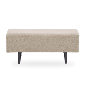 Malika bank met opbergruimte in beige bouclé 95x35x40 cm