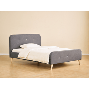 Premium Christian bed in grijs 140x200 cm incl. bedlatten en matrassen