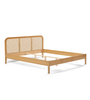 Jamie bedframe in eikenhout met rotan hoofdbord 180x200 cm