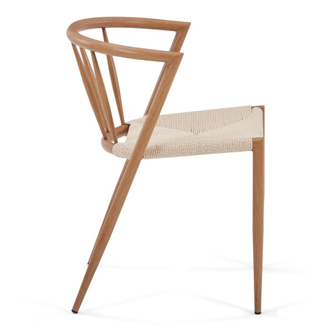 Bella - Eetkamerstoel in eikenhoutlook met gevlochten zitting