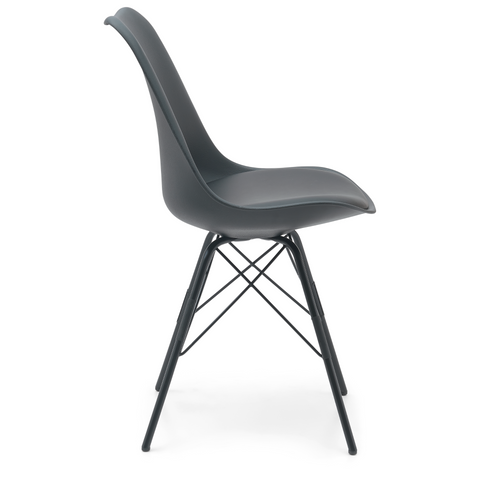 Hannah eetkamerstoel - Zwart met zwarte poten