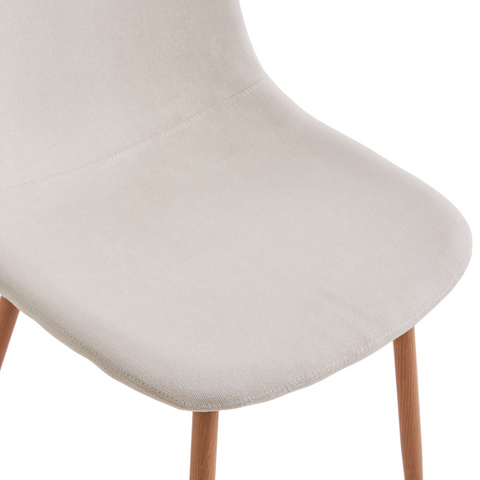Anna Eetkamerstoel - beige textiel met eikenhoutlook