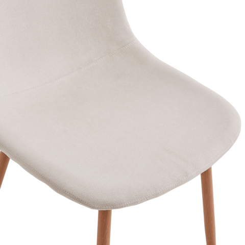 Anna Eetkamerstoel - beige textiel met eikenhoutlook