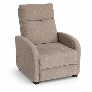 Silas fauteuil in zand met kantelfunctie en beensteun