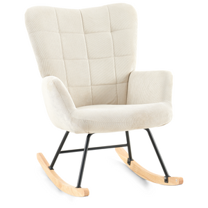 Allison schommelstoel met armleuningen - beige fluweel