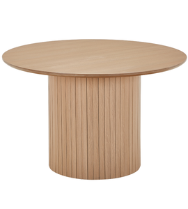 Riccardo eettafel in melamine met eikenlook met lattenpoot Ø120 cm