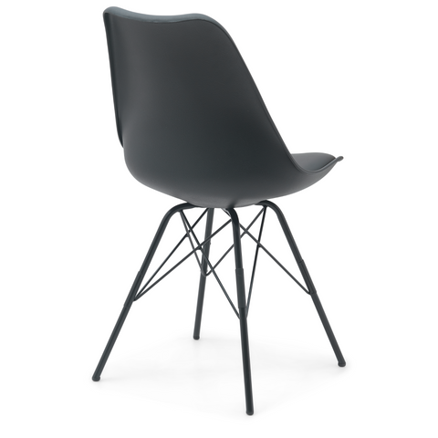 Hannah eetkamerstoel - Zwart met zwarte poten