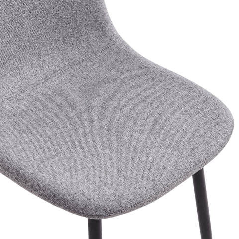 Anna eetkamerstoel - Grijs textiel met zwarte poten