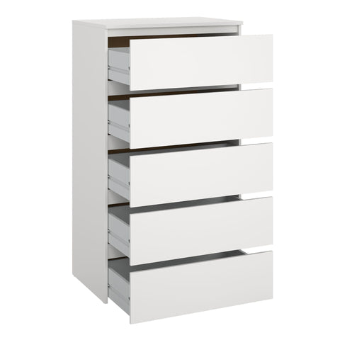 Maise ladekast H:114 x B:65 x D:41 cm met 5 laden in wit