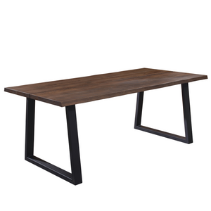 Esther Plankentafel - 200 x 95 cm - Gerookt eikenhout met Vierkante poten - (Voorbereid voor verlengbladen)