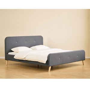 Christian bed in grijs 180x200 cm incl. bedlatten en matrassen