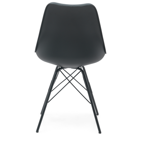 Hannah eetkamerstoel - Zwart met zwarte poten