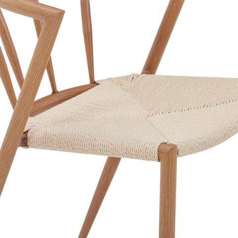 Bella - Eetkamerstoel in eikenhoutlook met gevlochten zitting