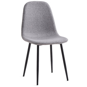 Anna eetkamerstoel - Grijs textiel met zwarte poten