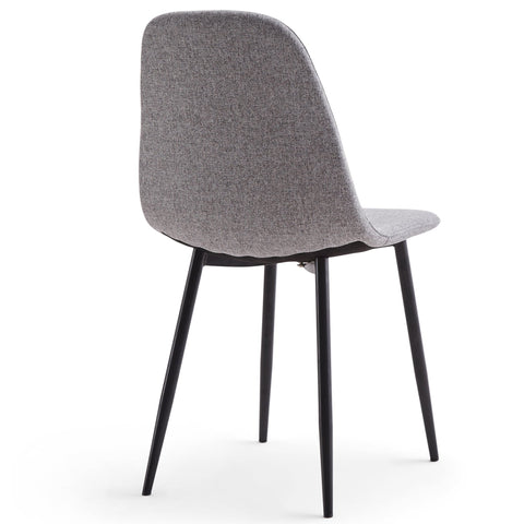 Anna eetkamerstoel - Grijs textiel met zwarte poten