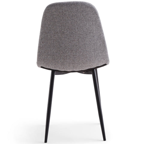 Anna eetkamerstoel - Grijs textiel met zwarte poten