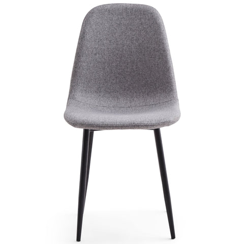 Anna eetkamerstoel - Grijs textiel met zwarte poten