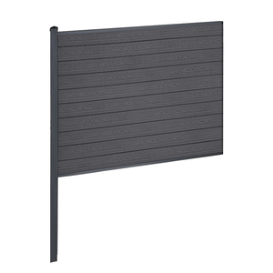Finley modulaire composiet schutting middenmodule - H: 150 x L: 185 cm - Antraciet grijs/zwart