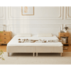 Premium boxspring in beige 180x200 cm met 7 cm topmatras van traagschuim excl. poten