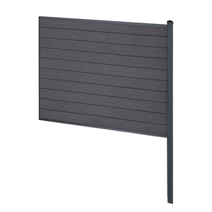 Finley modulaire composiet schutting eindmodule - H: 150 x L: 185 cm - Antraciet grijs/zwart
