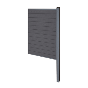 Finley modulaire composiet schutting eindmodule - H: 180 x L: 95 cm - Antraciet grijs/zwart