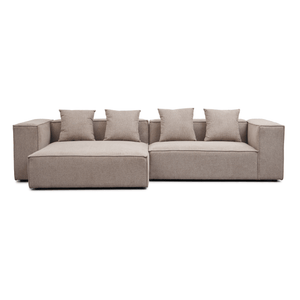 Hailey - Linkerzijde chaise longue modulaire bank in zand met 2 modules L: 294 x D: 148 x H: 65 cm